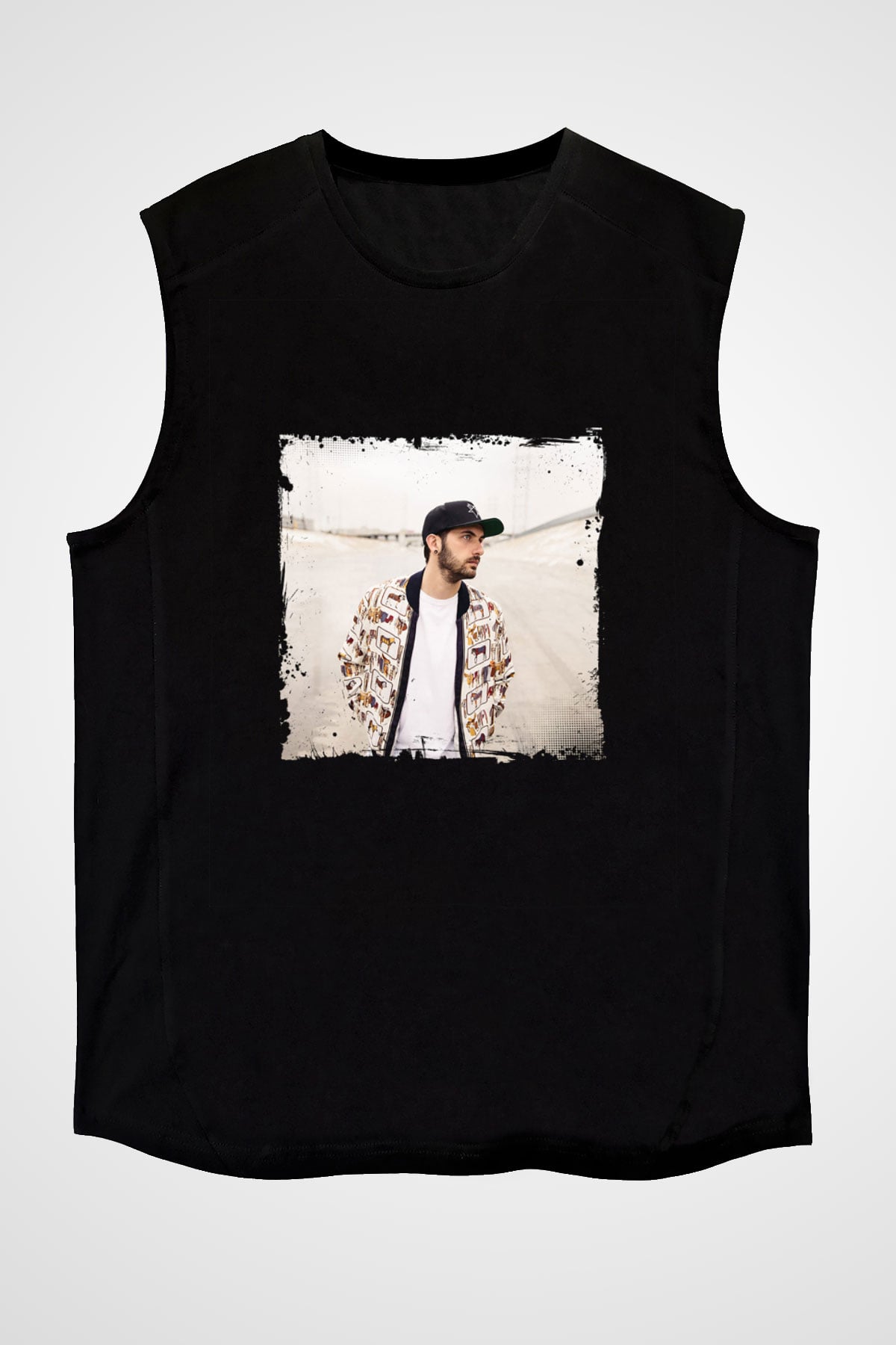 Borgore Baskılı Unisex Siyah Kolsuz Tişört