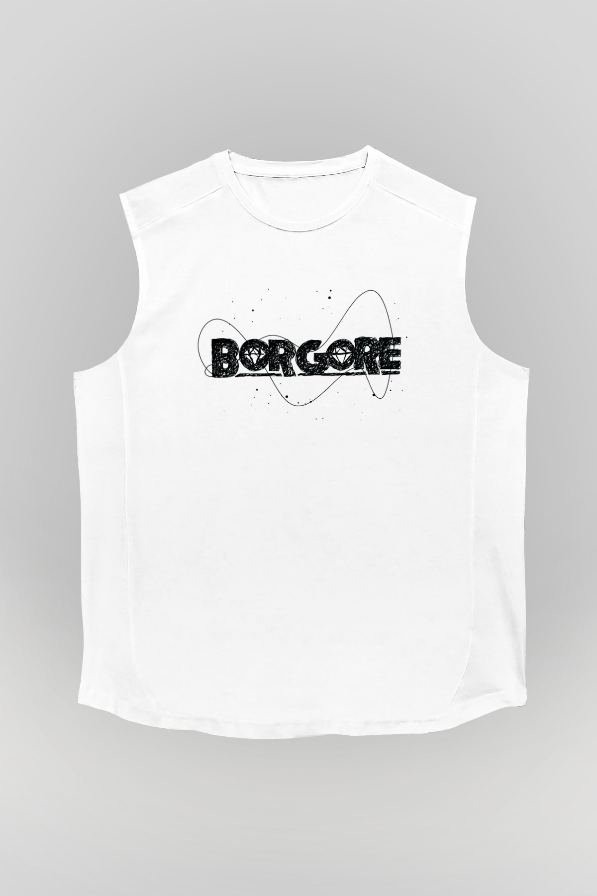 Borgore Beyaz Unisex Kolsuz Tişört