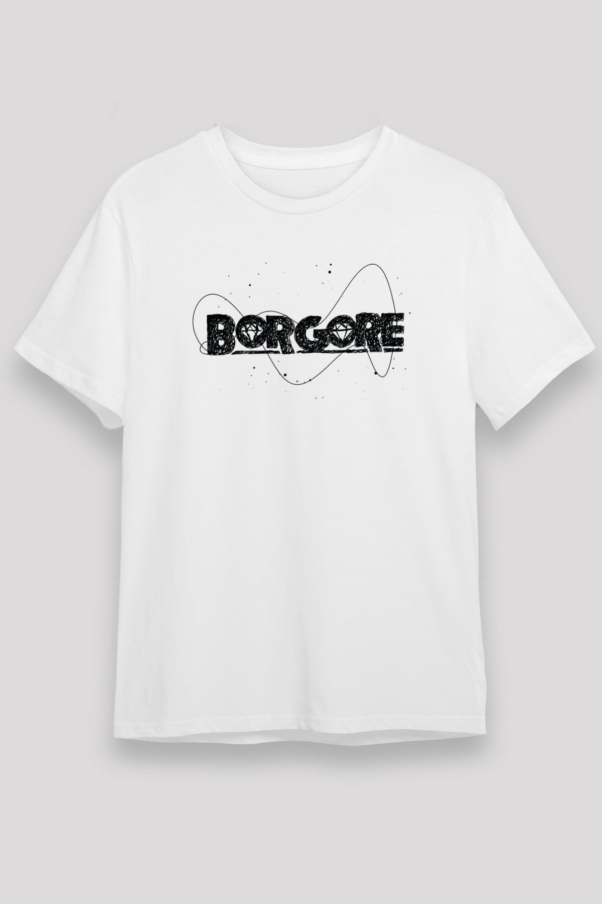 Borgore Beyaz Unisex Tişört T-Shirt - TişörtFabrikası