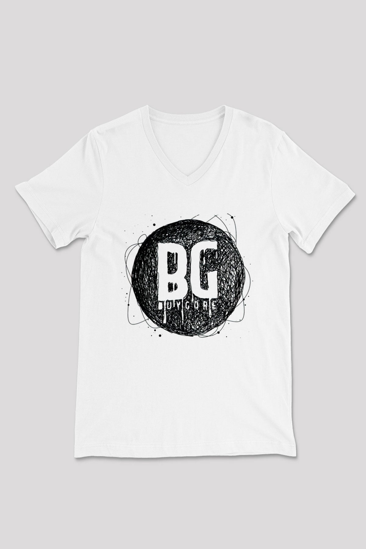 Borgore Beyaz Unisex V Yaka Tişört