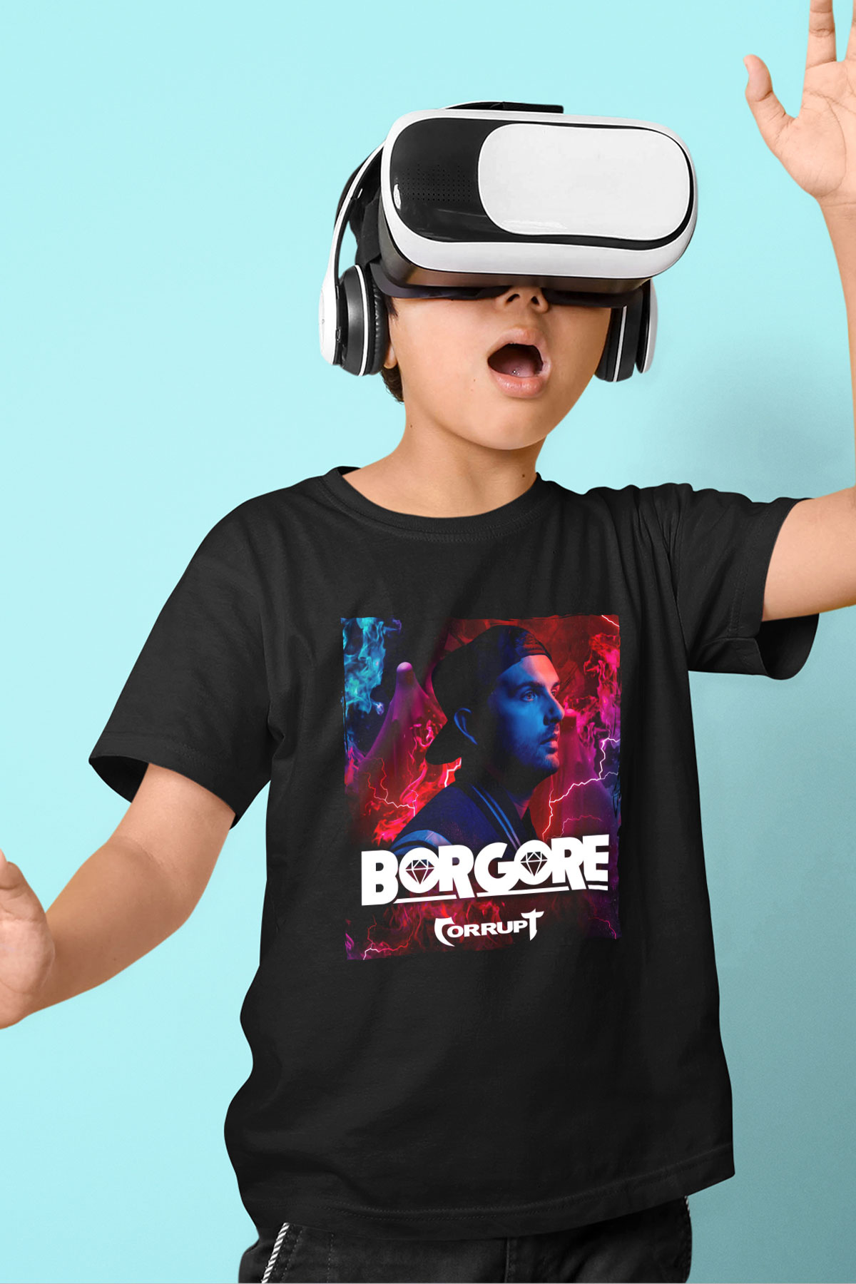 Borgore Siyah Unisex Çocuk Tişört