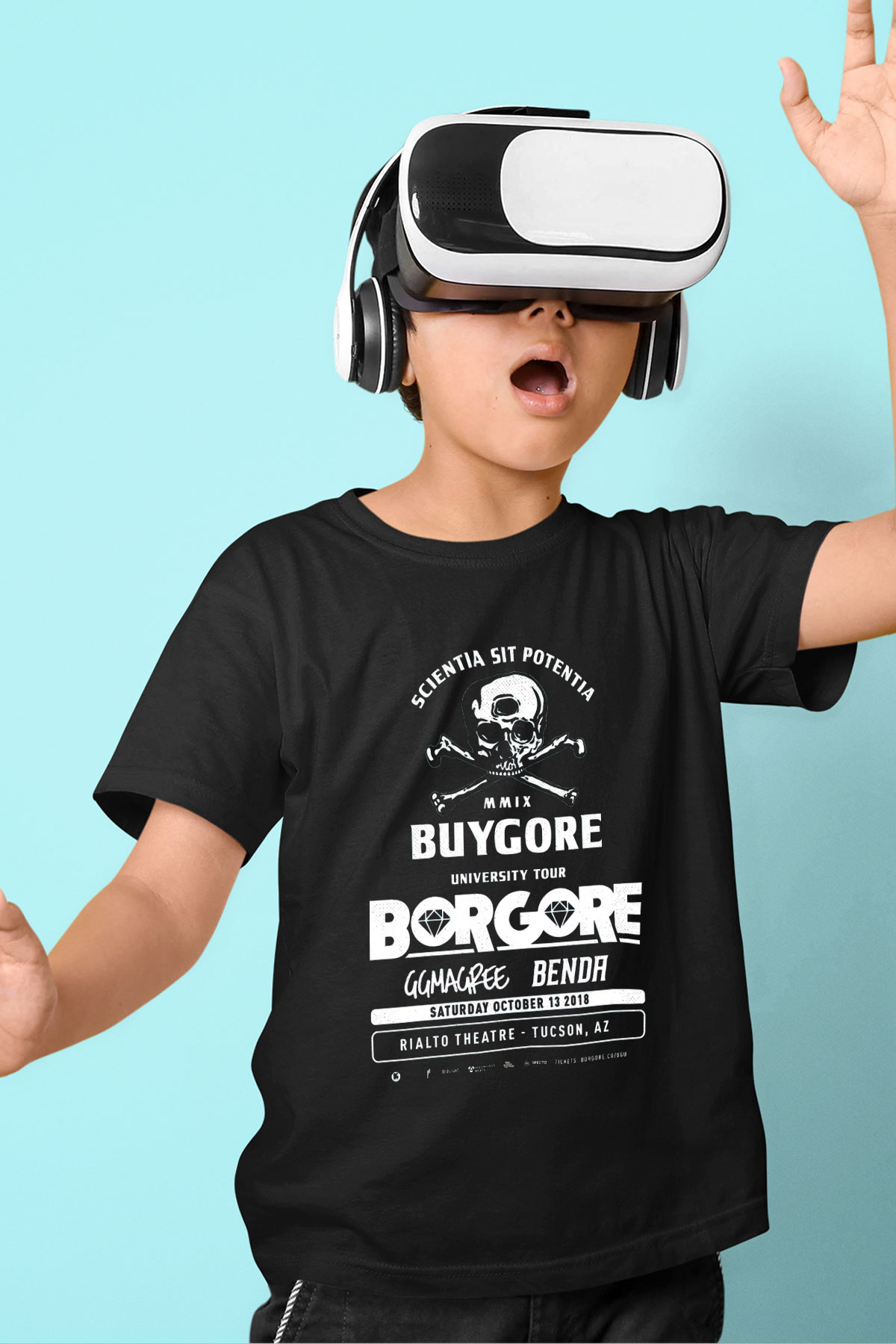 Borgore Siyah Unisex Çocuk Tişört