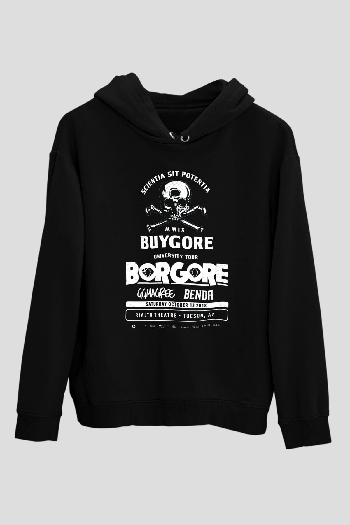 Borgore Siyah Unisex Kapüşonlu Sweatshirt