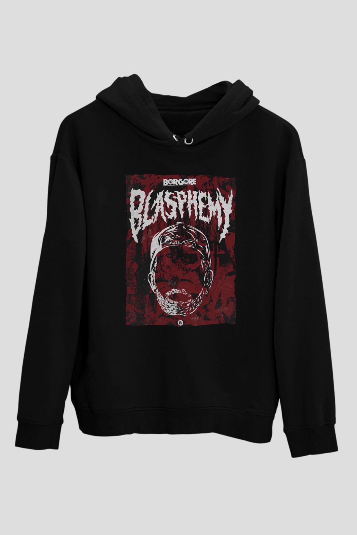 Borgore Siyah Unisex Kapüşonlu Sweatshirt
