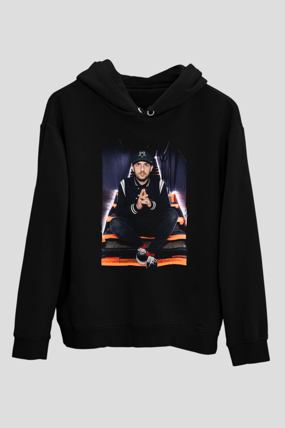 Borgore Siyah Unisex Kapüşonlu Sweatshirt