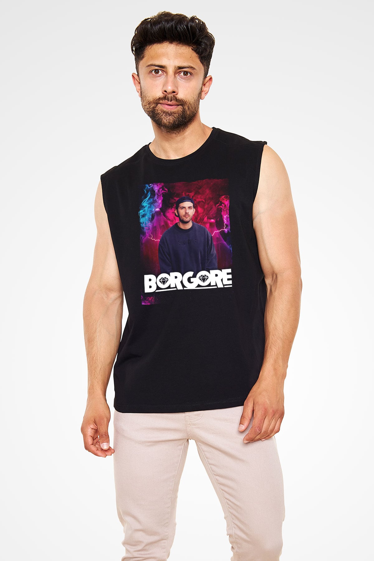 Borgore Siyah Unisex Kolsuz Tişört