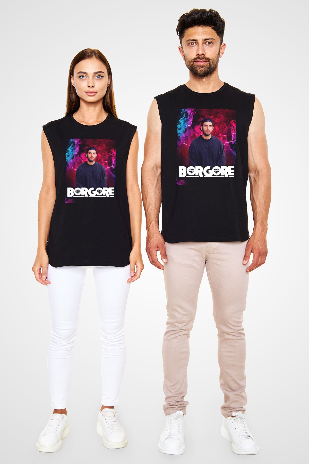 Borgore Siyah Unisex Kolsuz Tişört