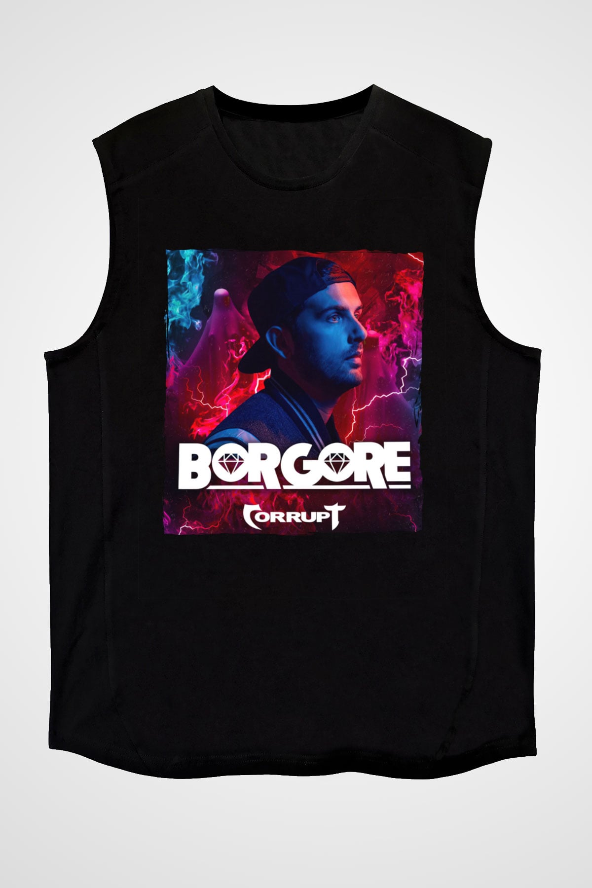 Borgore Siyah Unisex Kolsuz Tişört