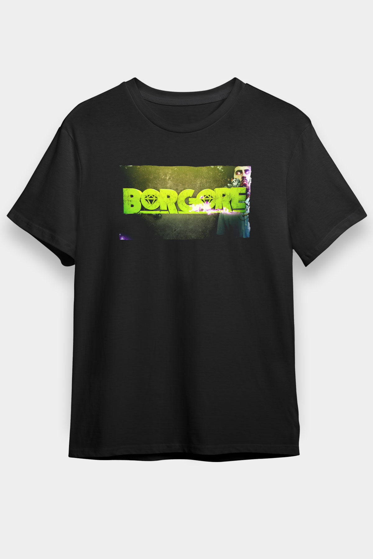 Borgore Siyah Unisex Tişört T-Shirt - TişörtFabrikası