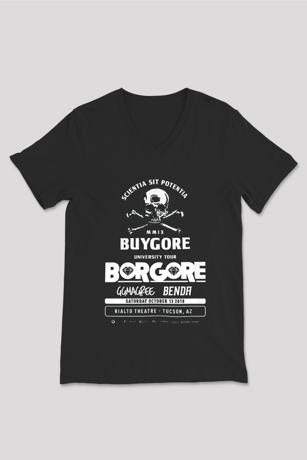 Borgore Siyah Unisex V Yaka Tişört