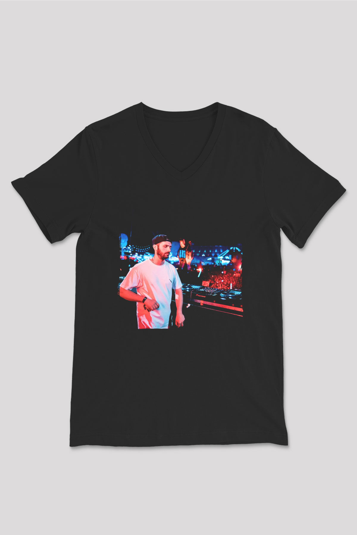 Borgore Siyah Unisex V Yaka Tişört