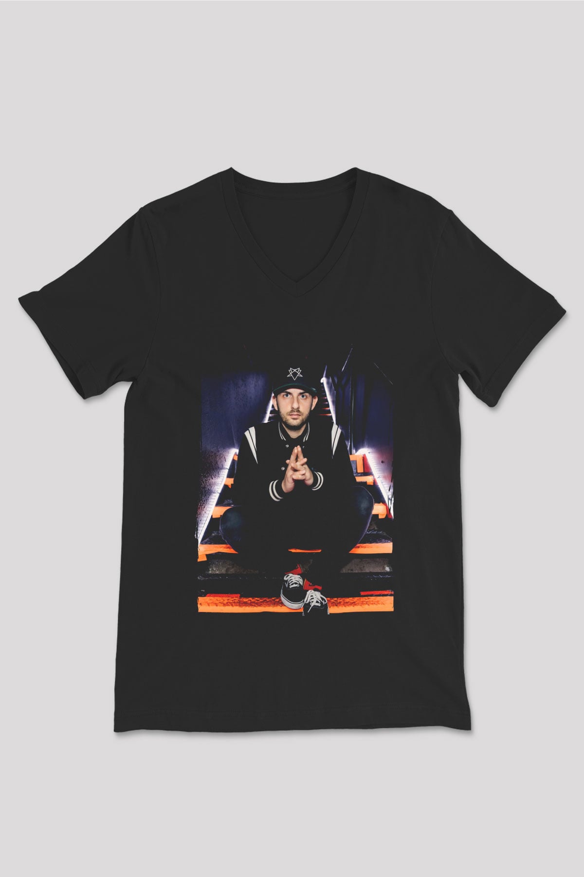 Borgore Siyah Unisex V Yaka Tişört