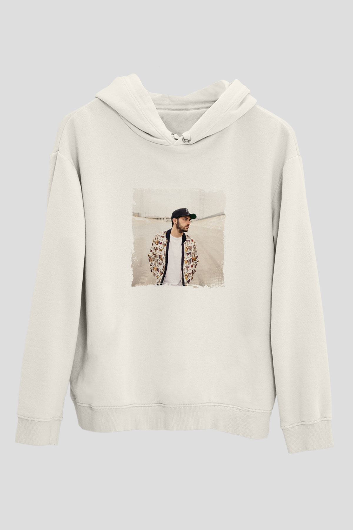 BorgoreBaskılı Beyaz Hoodie