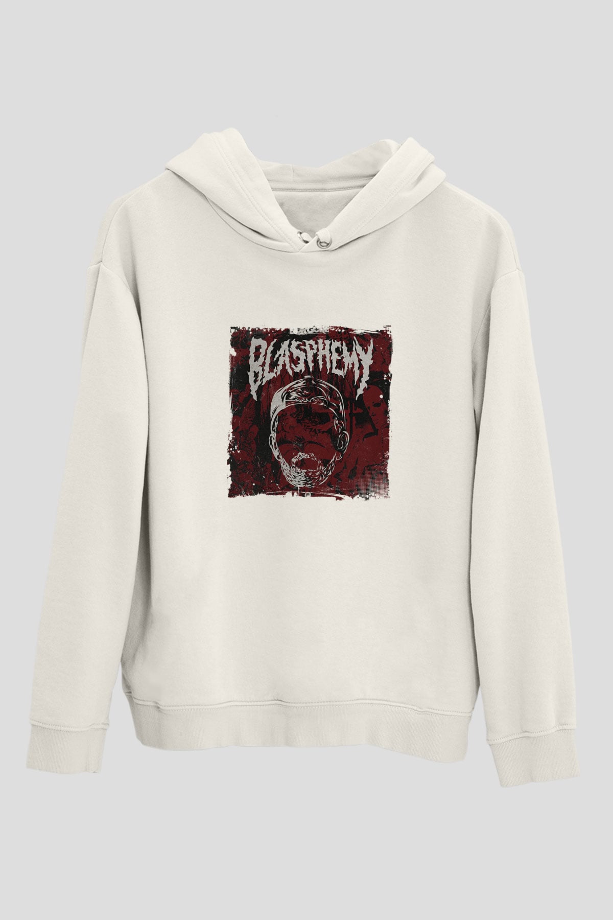 BorgoreBaskılı Beyaz Hoodie