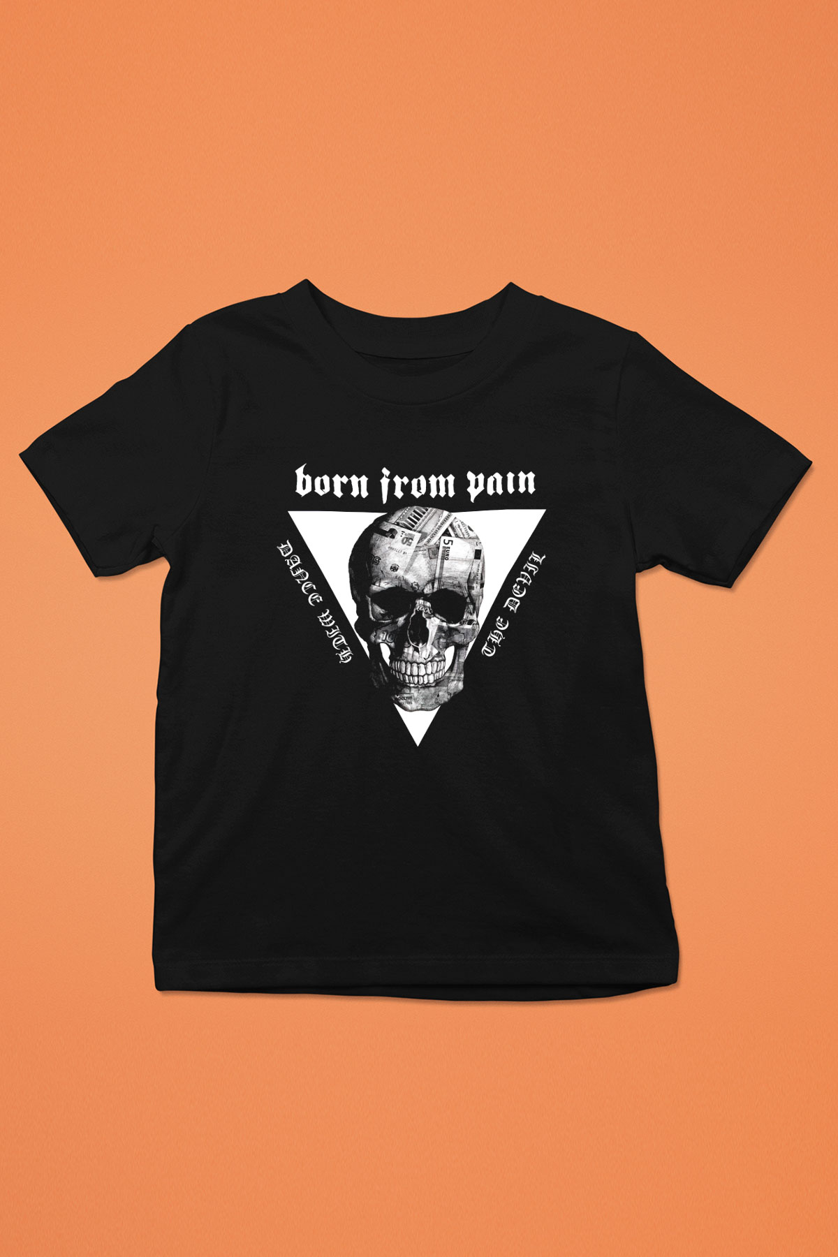 Born from Pain Baskılı Siyah Unisex Çocuk Tişört