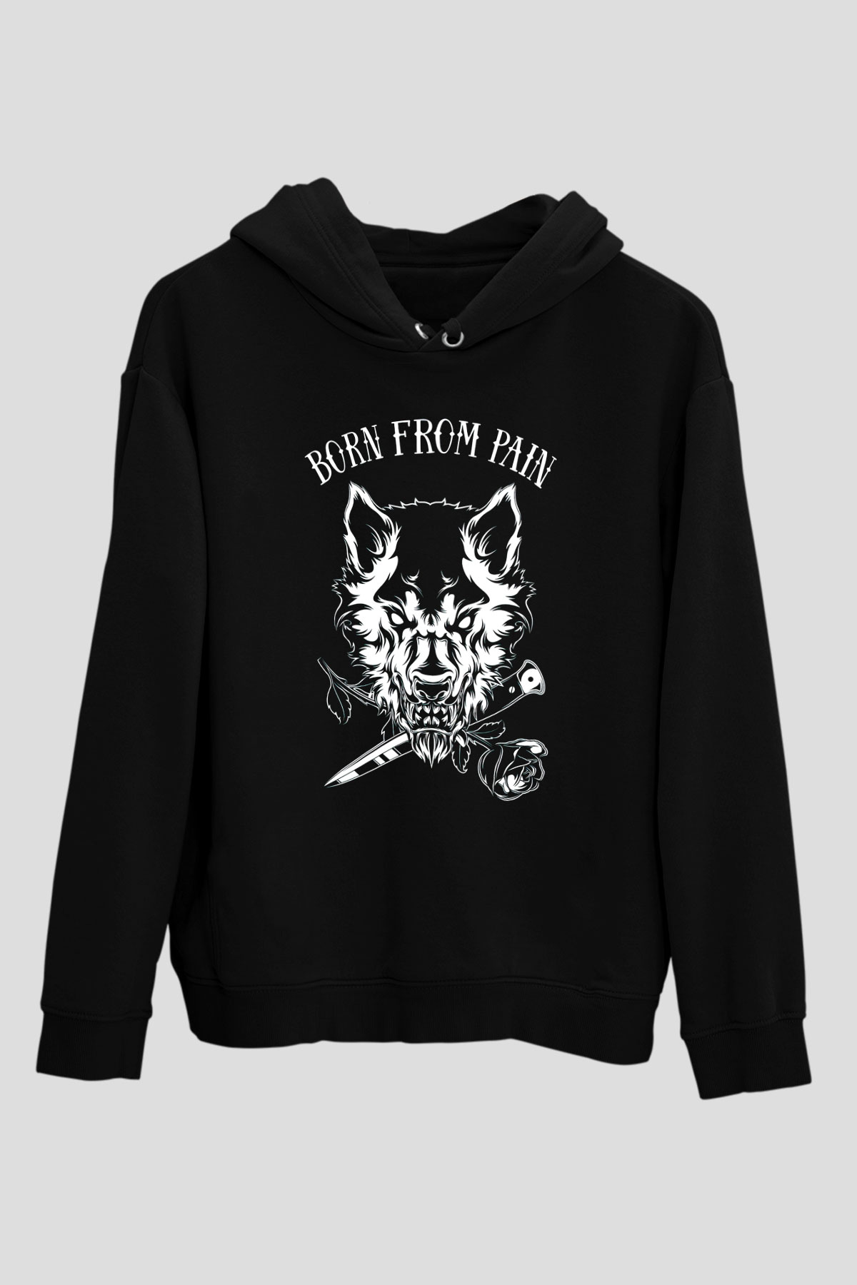 Born from Pain Siyah Unisex Hoodie