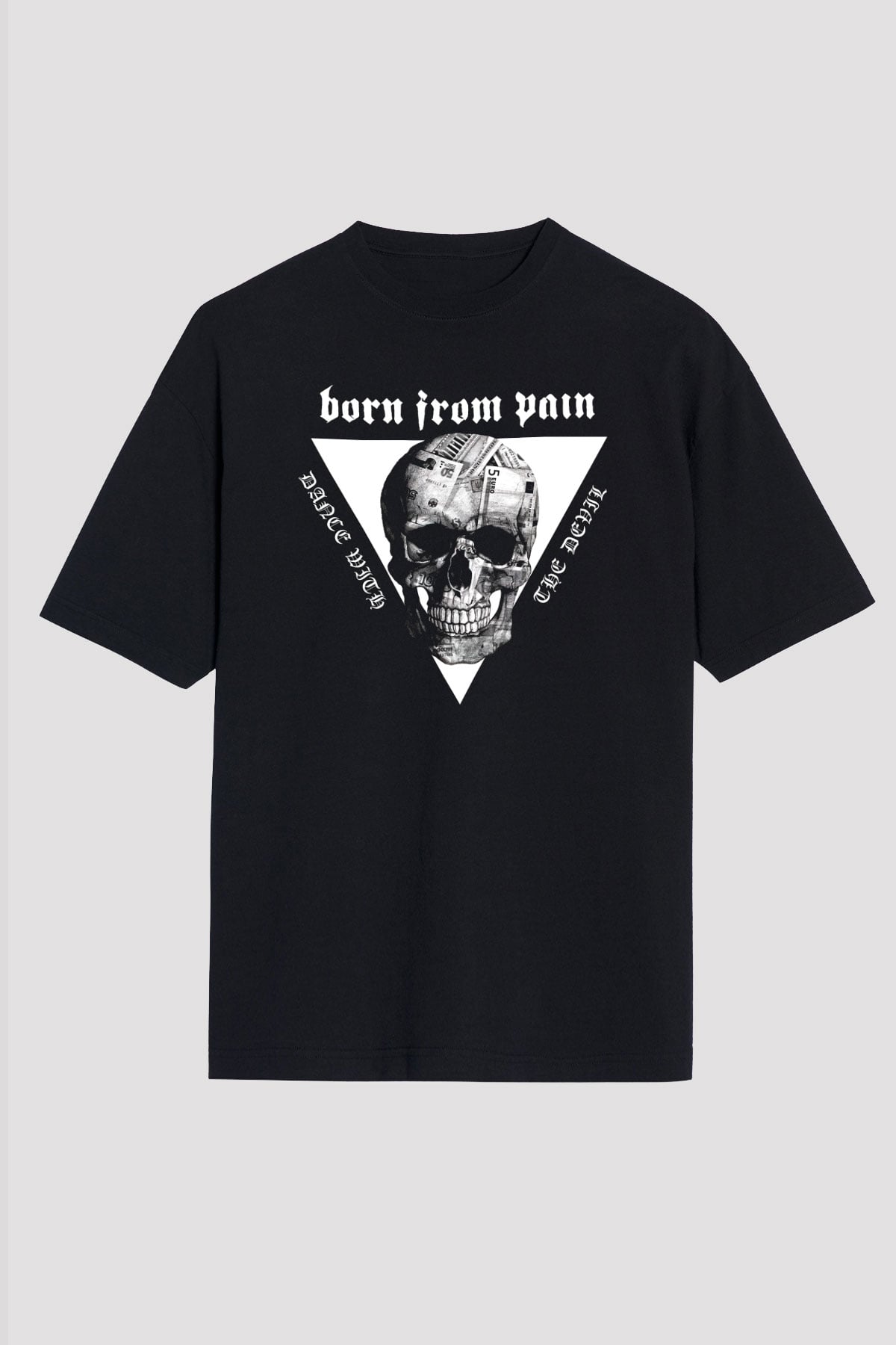 Born from Pain Siyah Unisex Oversize Tişört T-Shirt