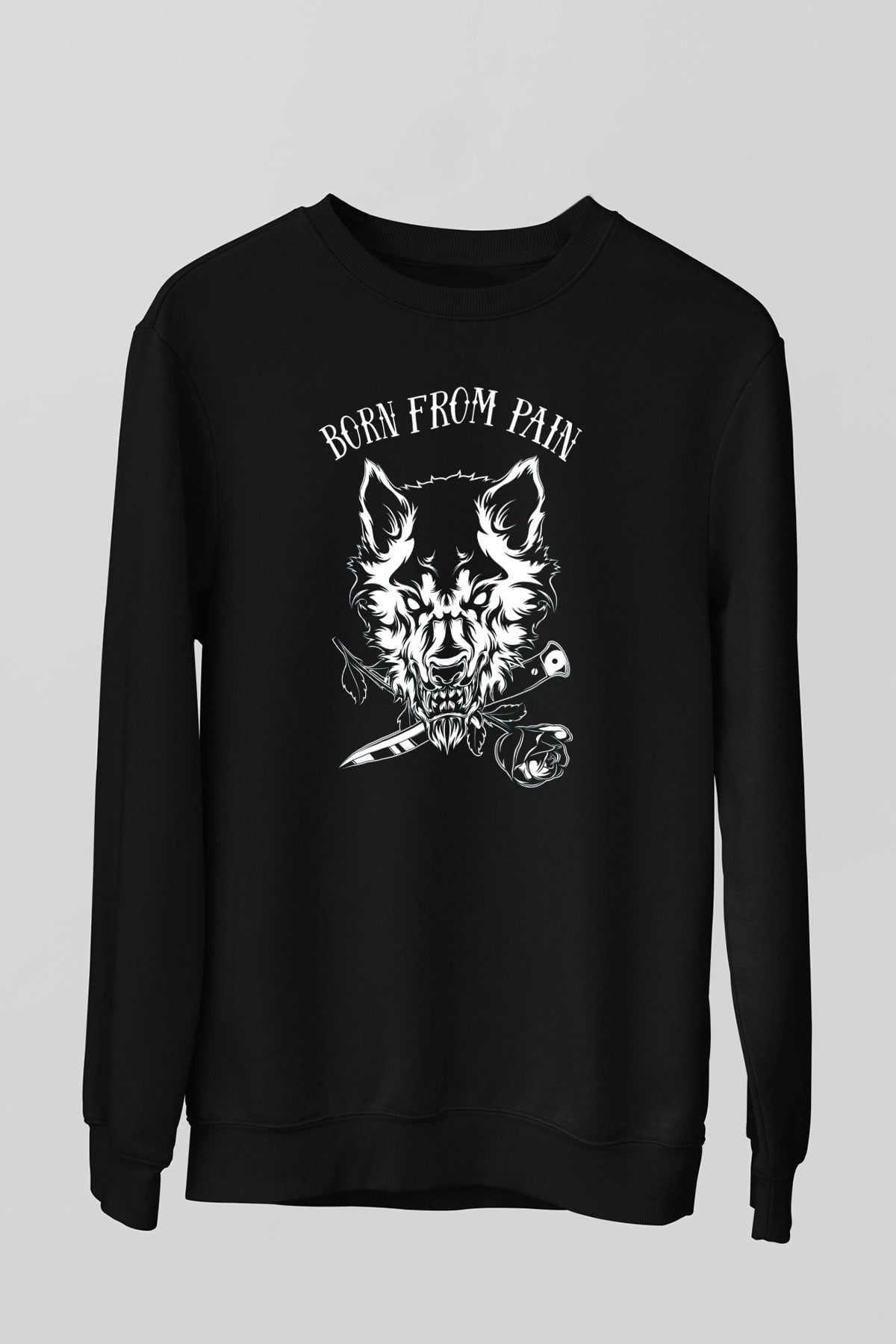 Born from Pain Siyah Unisex Sweatshirt