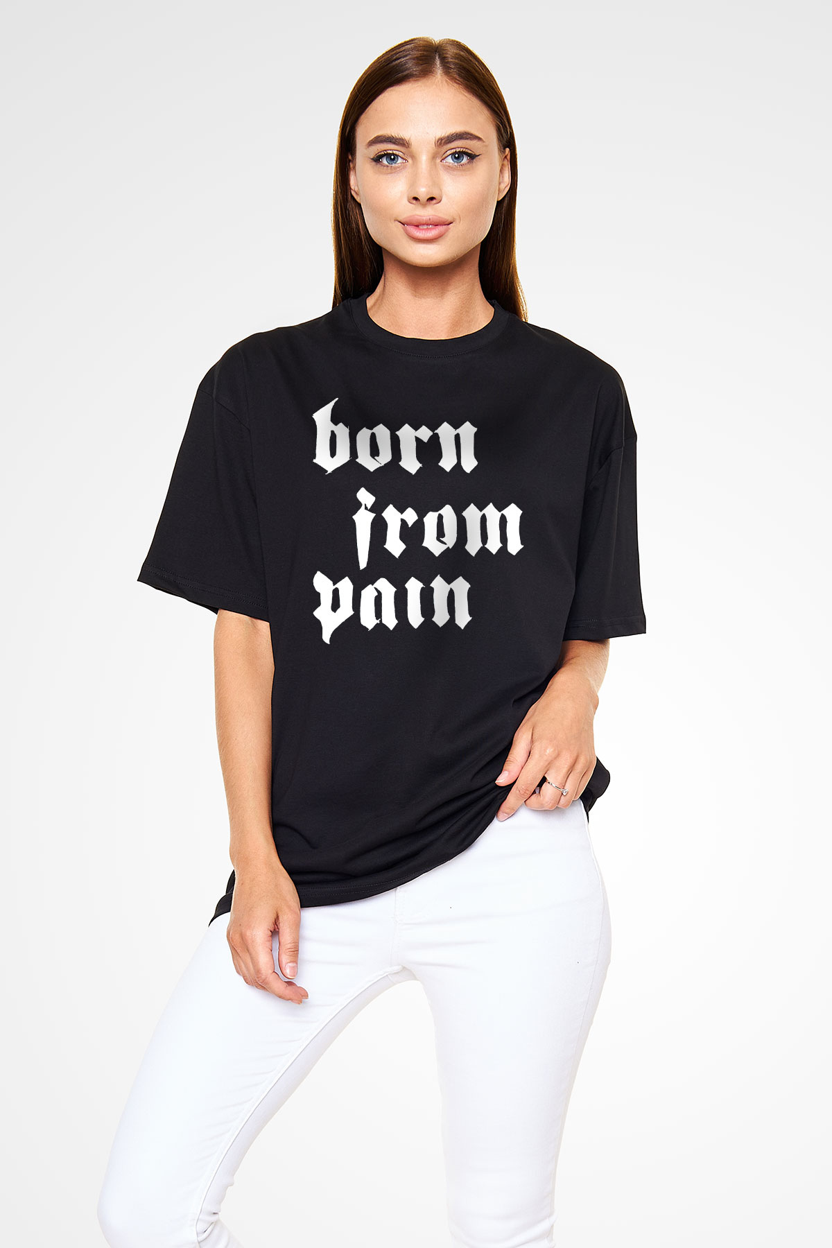 Born from Pain Siyah Unisex Tişört T-Shirt - TişörtFabrikası
