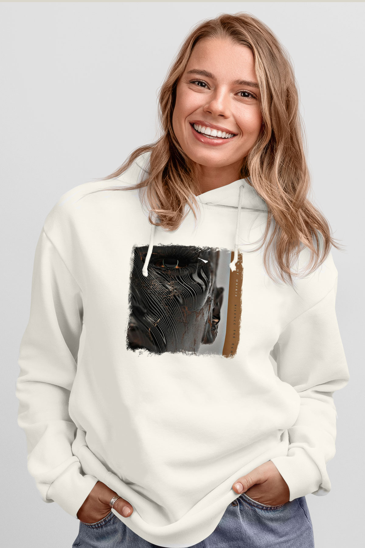Born Of Osiris Baskılı Unisex Beyaz Hoodie
