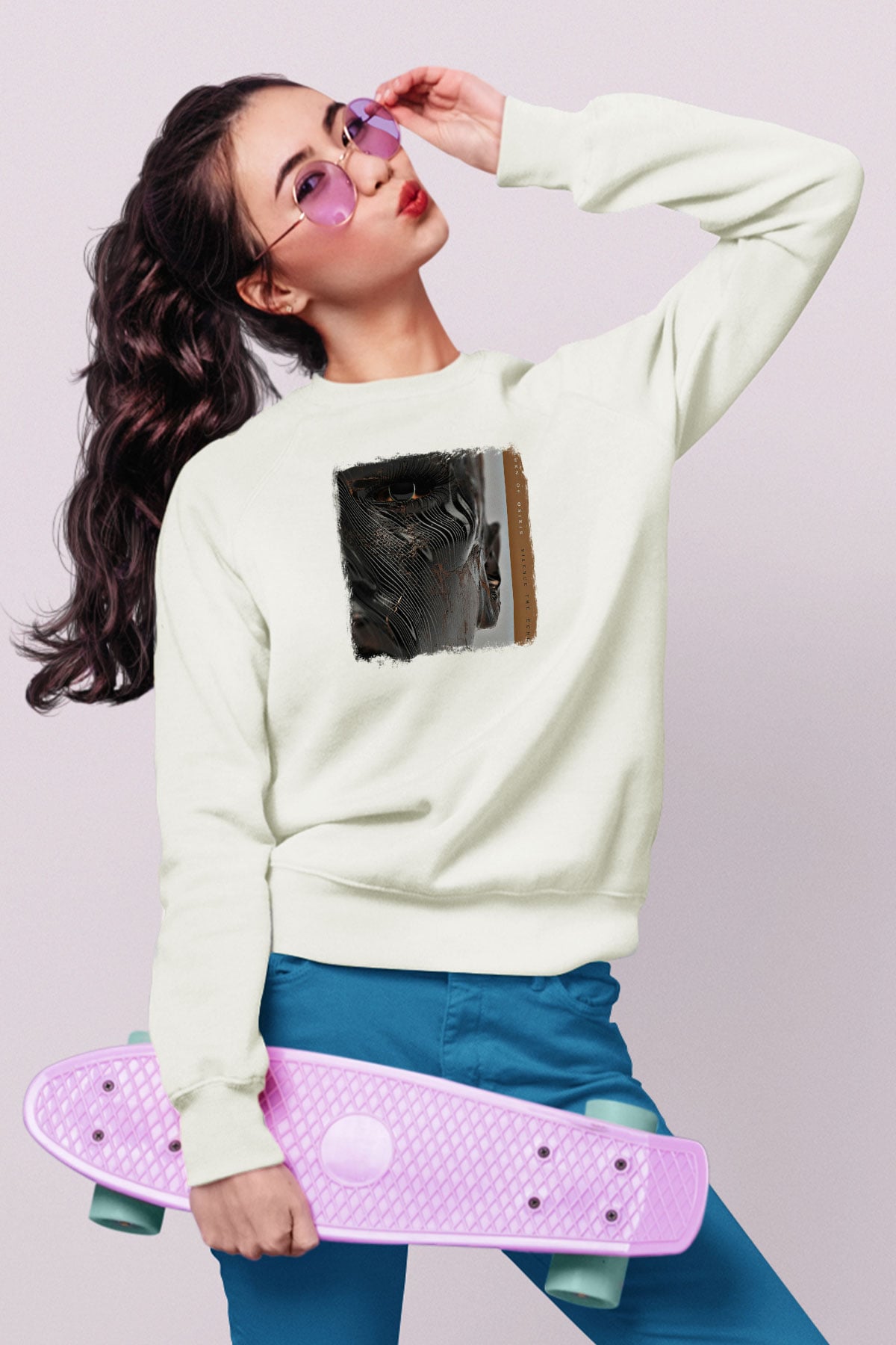 Born Of Osiris Baskılı Unisex Beyaz Sweatshirt