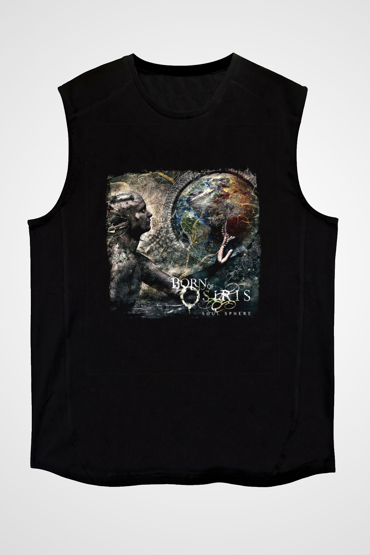 Born Of Osiris Baskılı Unisex Siyah Kolsuz Tişört