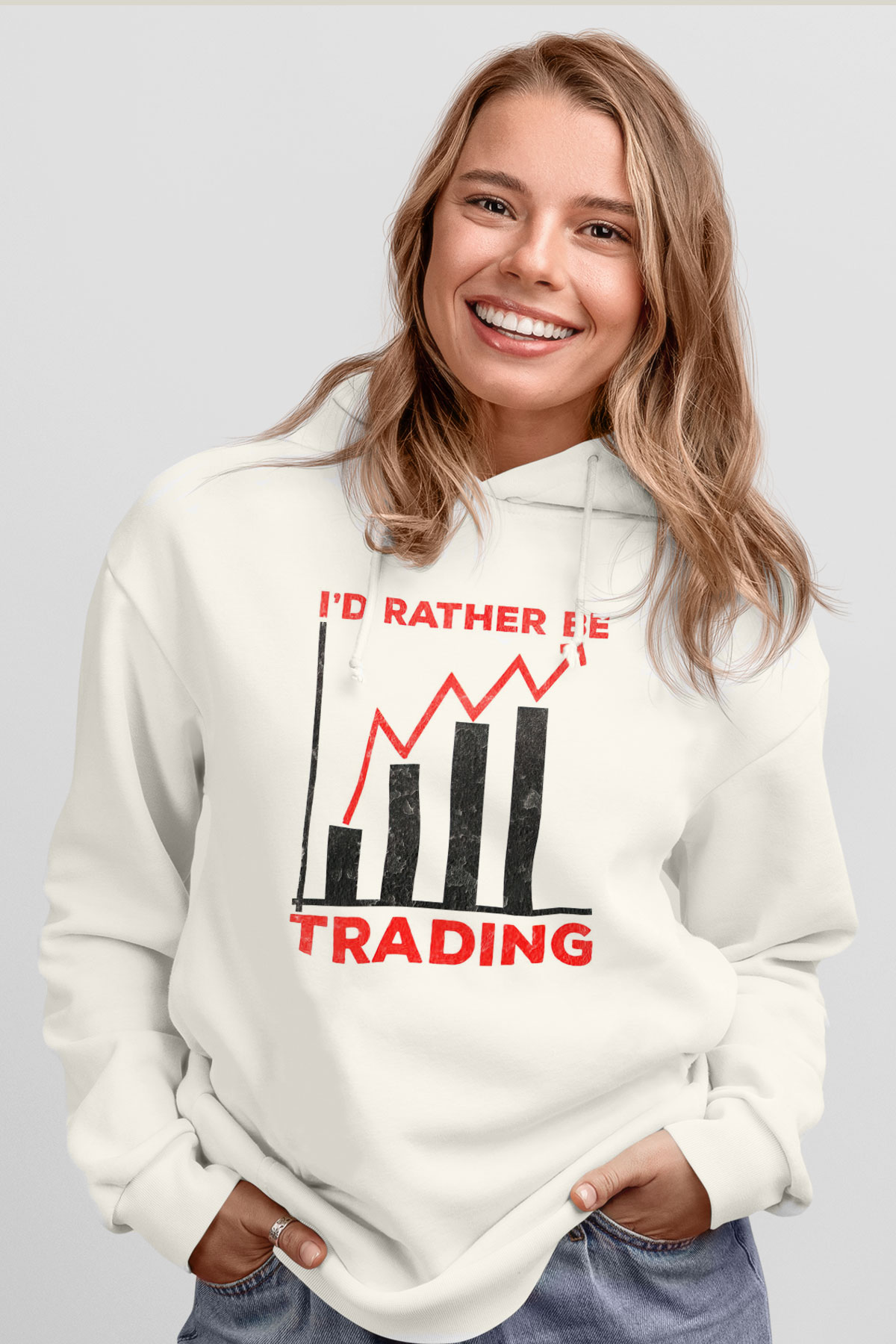Borsacı Beyaz Unisex Kapüşonlu Sweatshirt