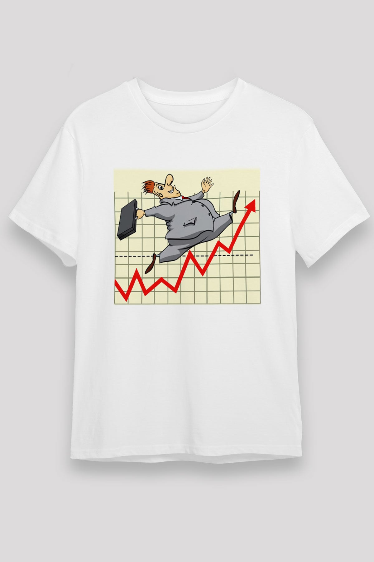 Borsacı Beyaz Unisex Tişört T-Shirt - TişörtFabrikası