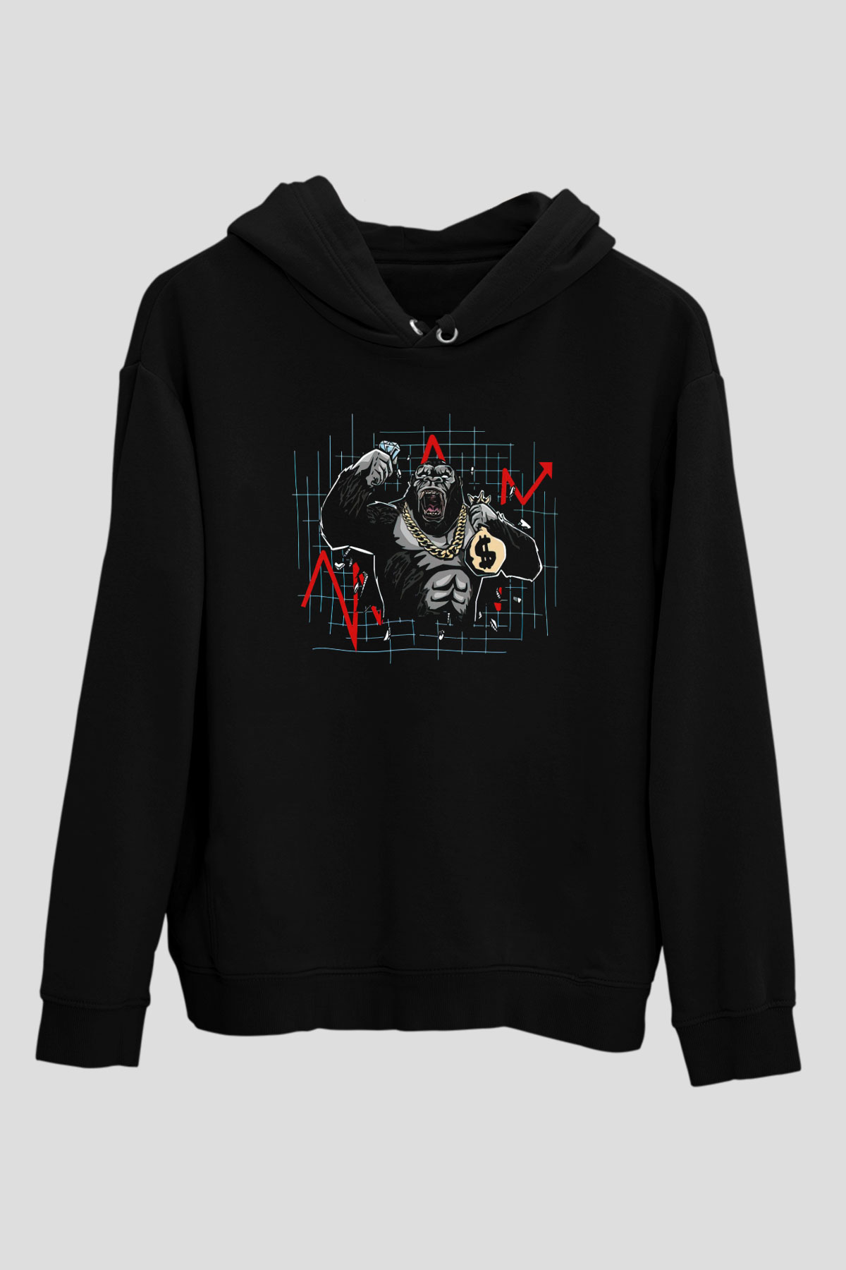 Borsacı GorilSiyah  Unisex Hoodie