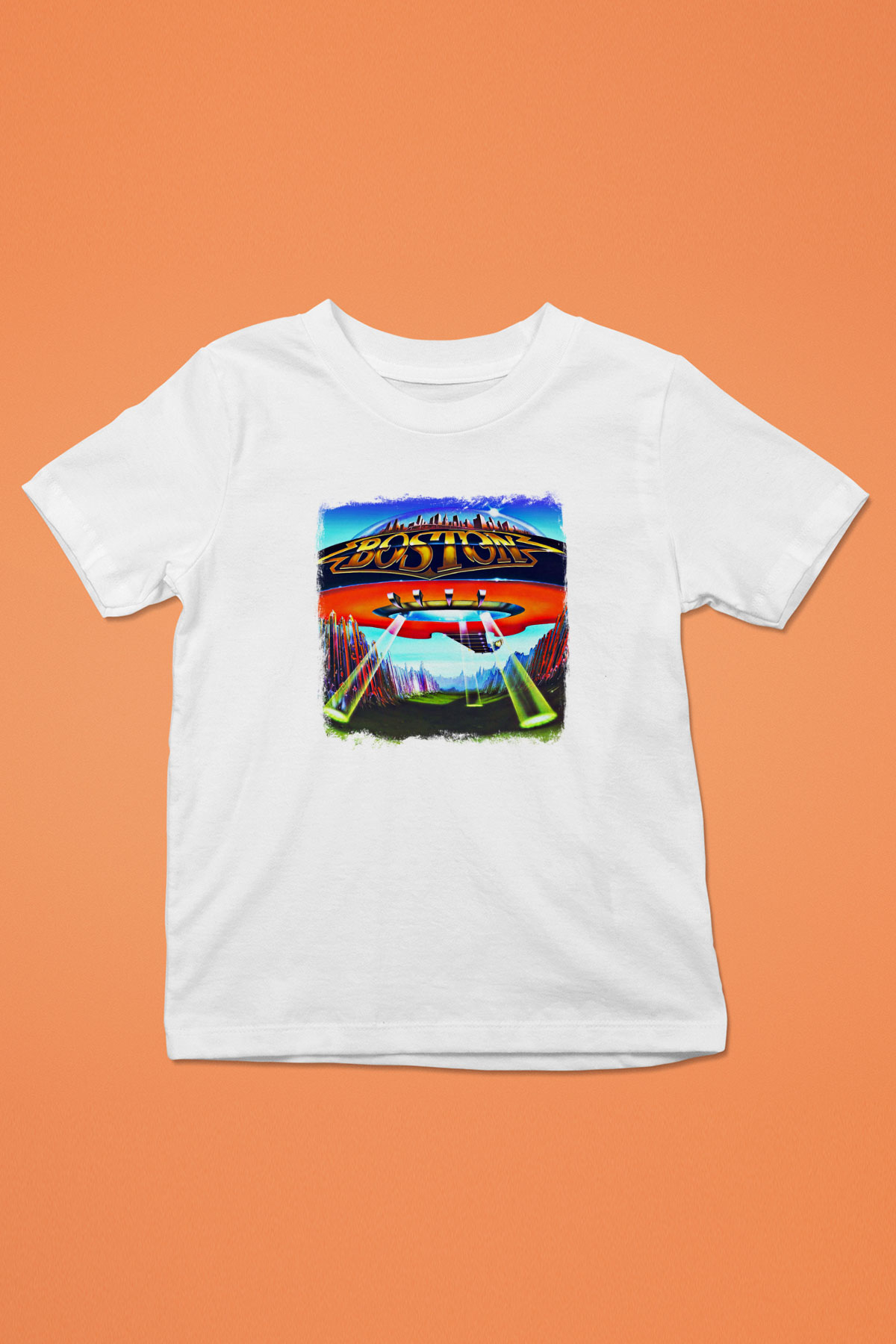 Boston Baskılı Unisex Beyaz Çocuk Tişört