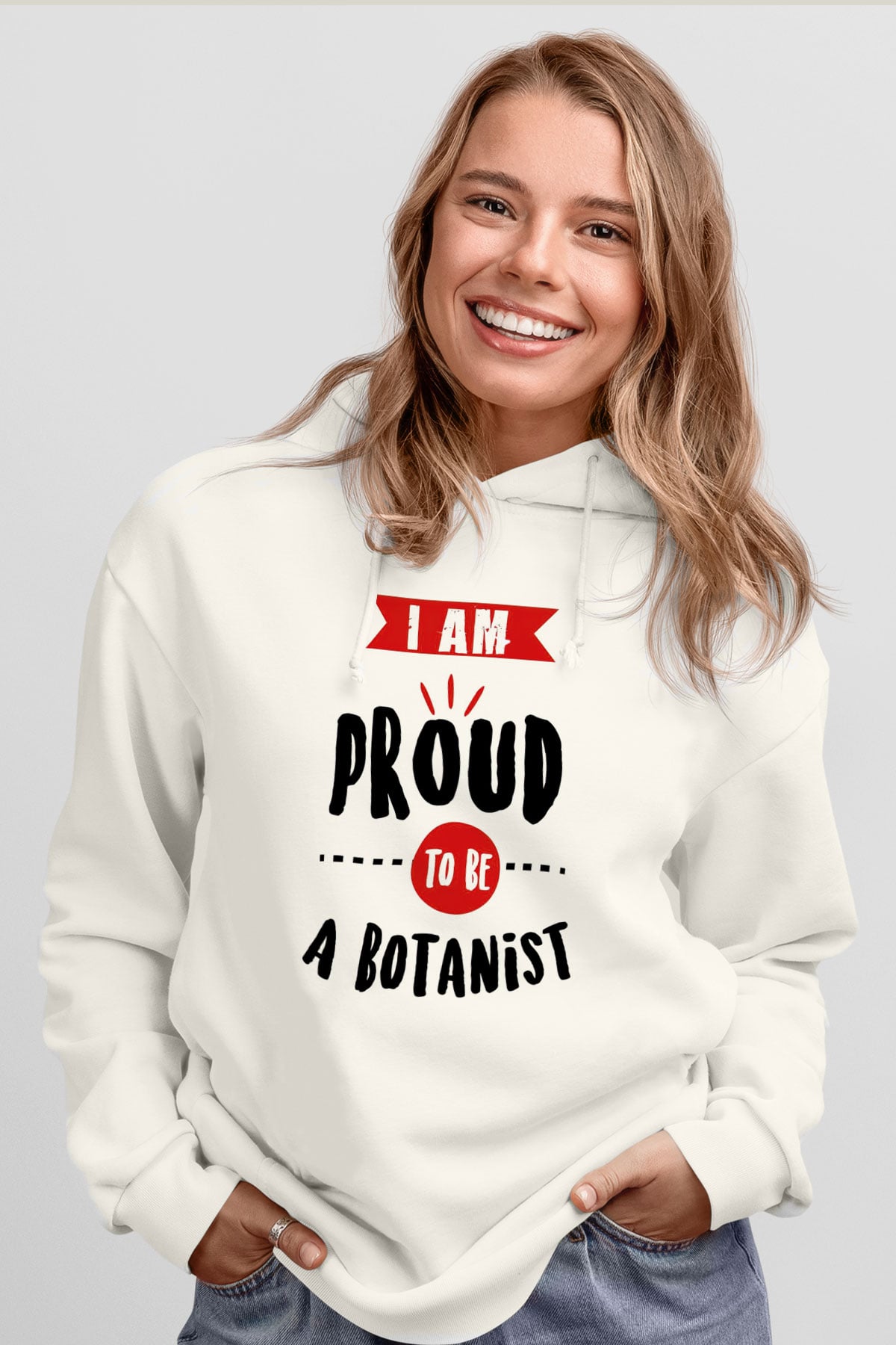Botanikçi Beyaz Unisex Kapüşonlu Sweatshirt