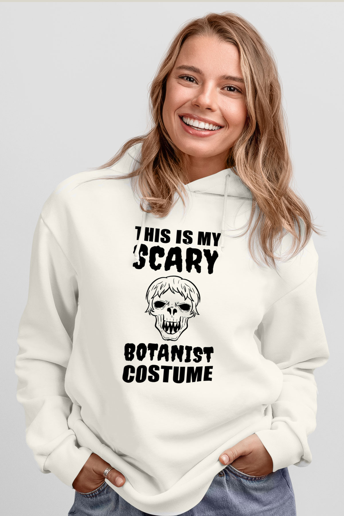 Botanikçi Beyaz Unisex Kapüşonlu Sweatshirt