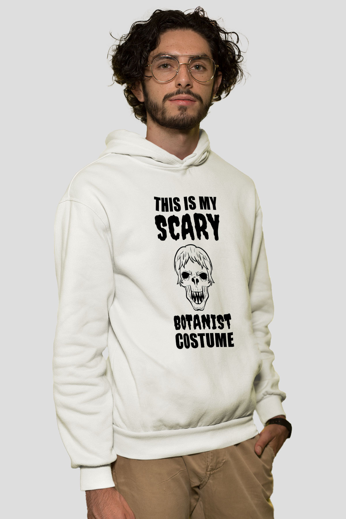 Botanikçi Beyaz Unisex Kapüşonlu Sweatshirt