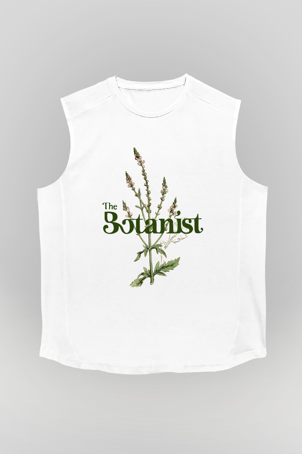 Botanikçi Beyaz Unisex Kolsuz Tişört