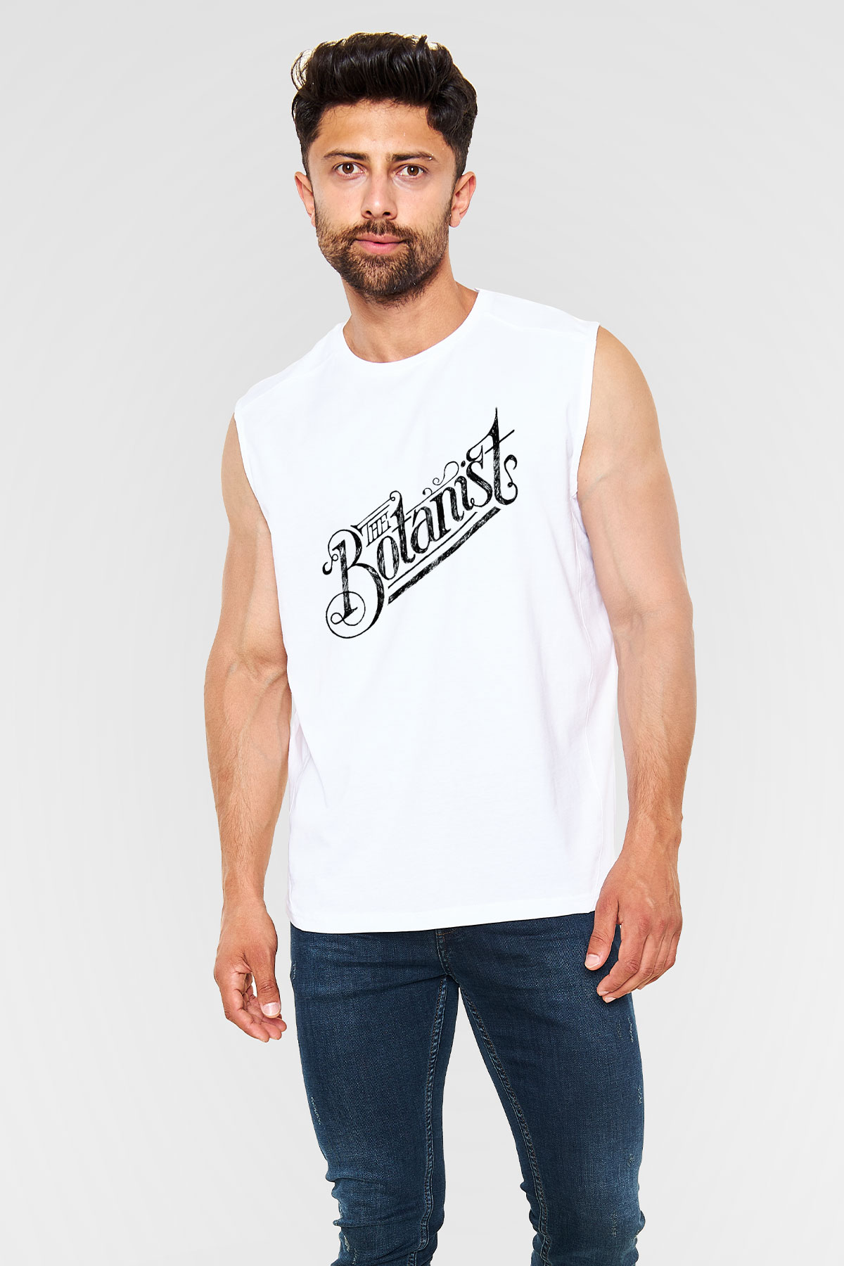 Botanikçi Beyaz Unisex Kolsuz Tişört