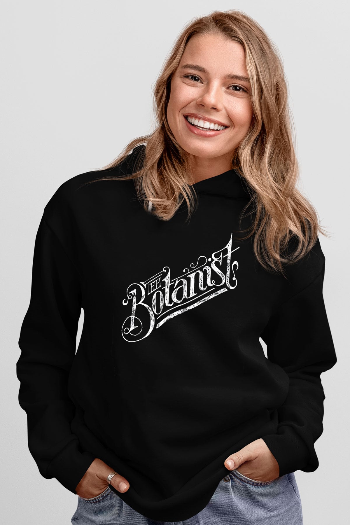 Botanikçi Siyah Unisex Kapşonlu Sweatshirt