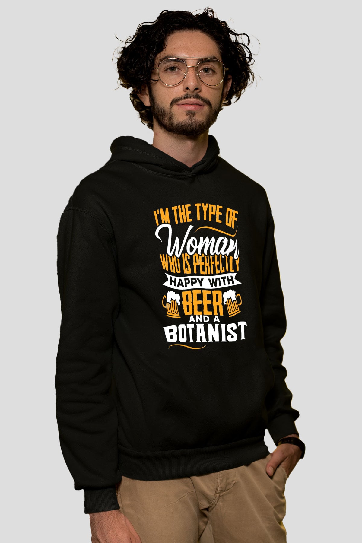 Botanikçi Siyah Unisex Kapüşonlu Sweatshirt