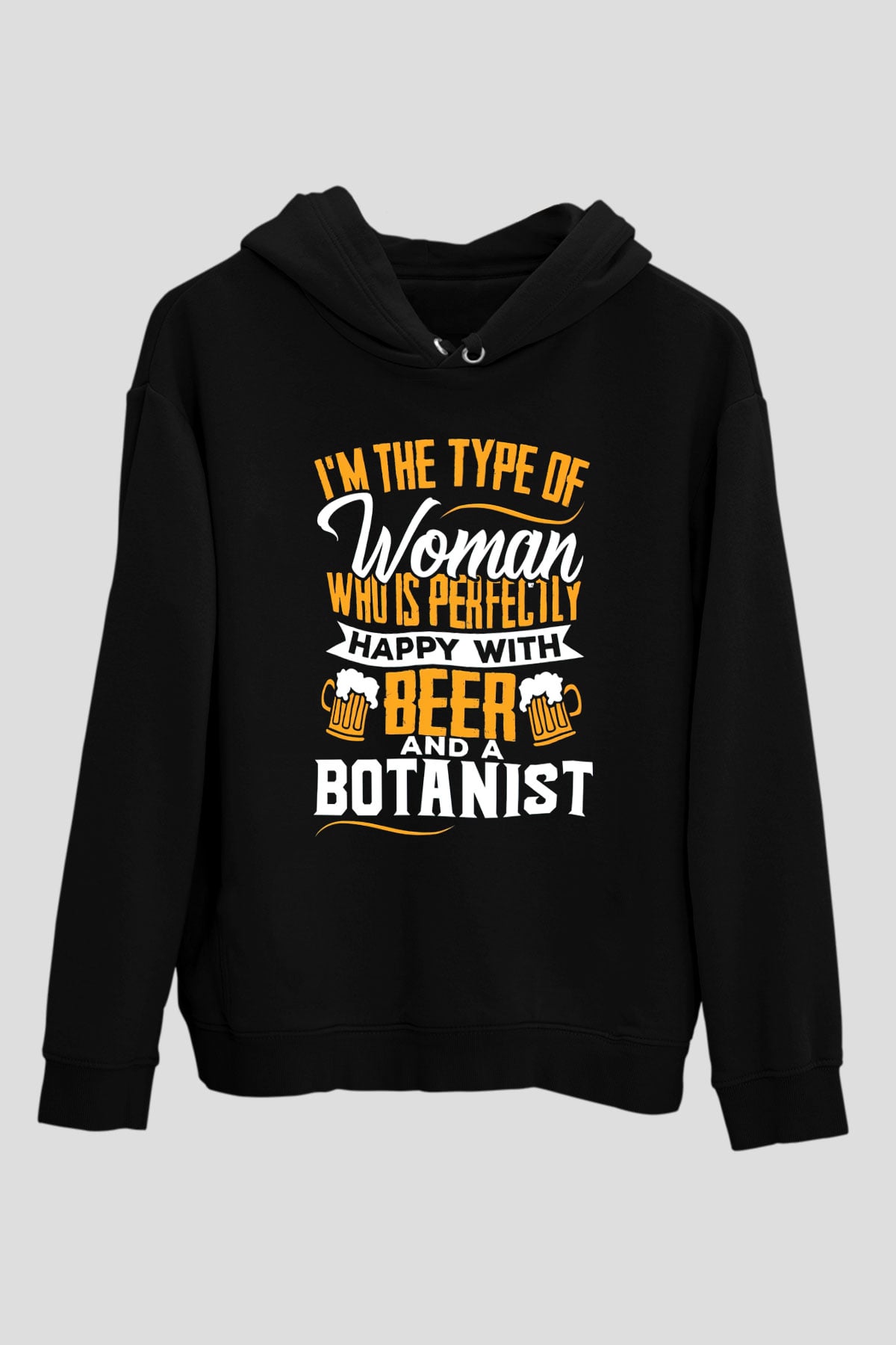 Botanikçi Siyah Unisex Kapüşonlu Sweatshirt
