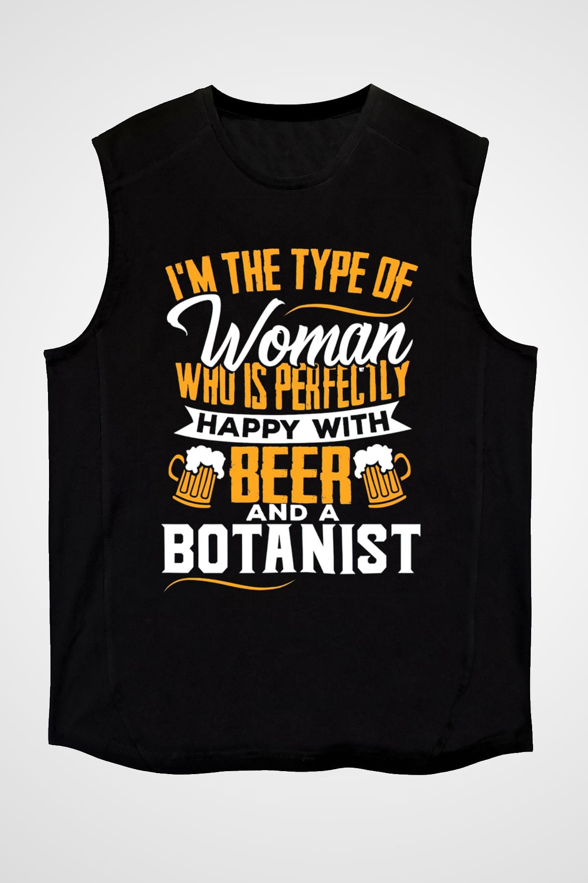 Botanikçi Siyah Unisex Kolsuz Tişört