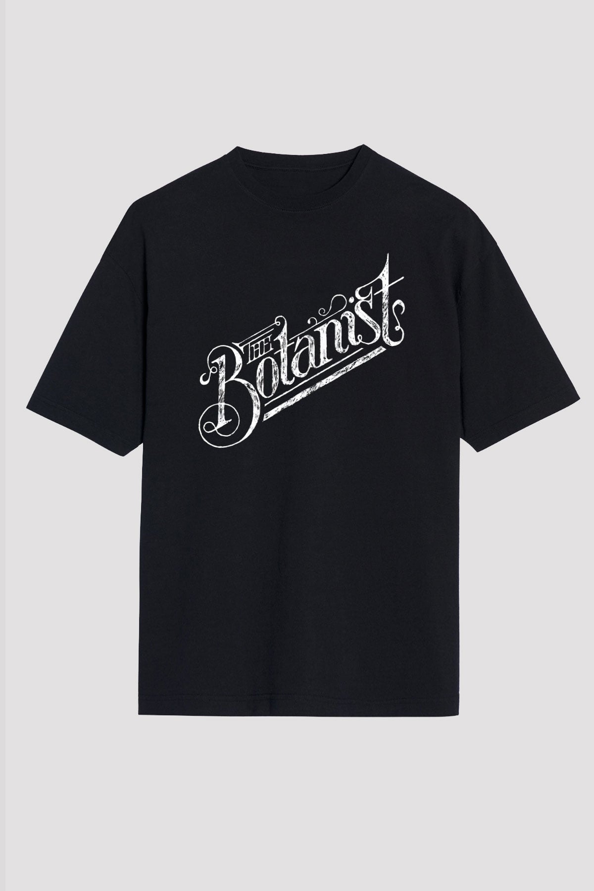 Botanikçi Siyah Unisex Oversize Tişört T-Shirt