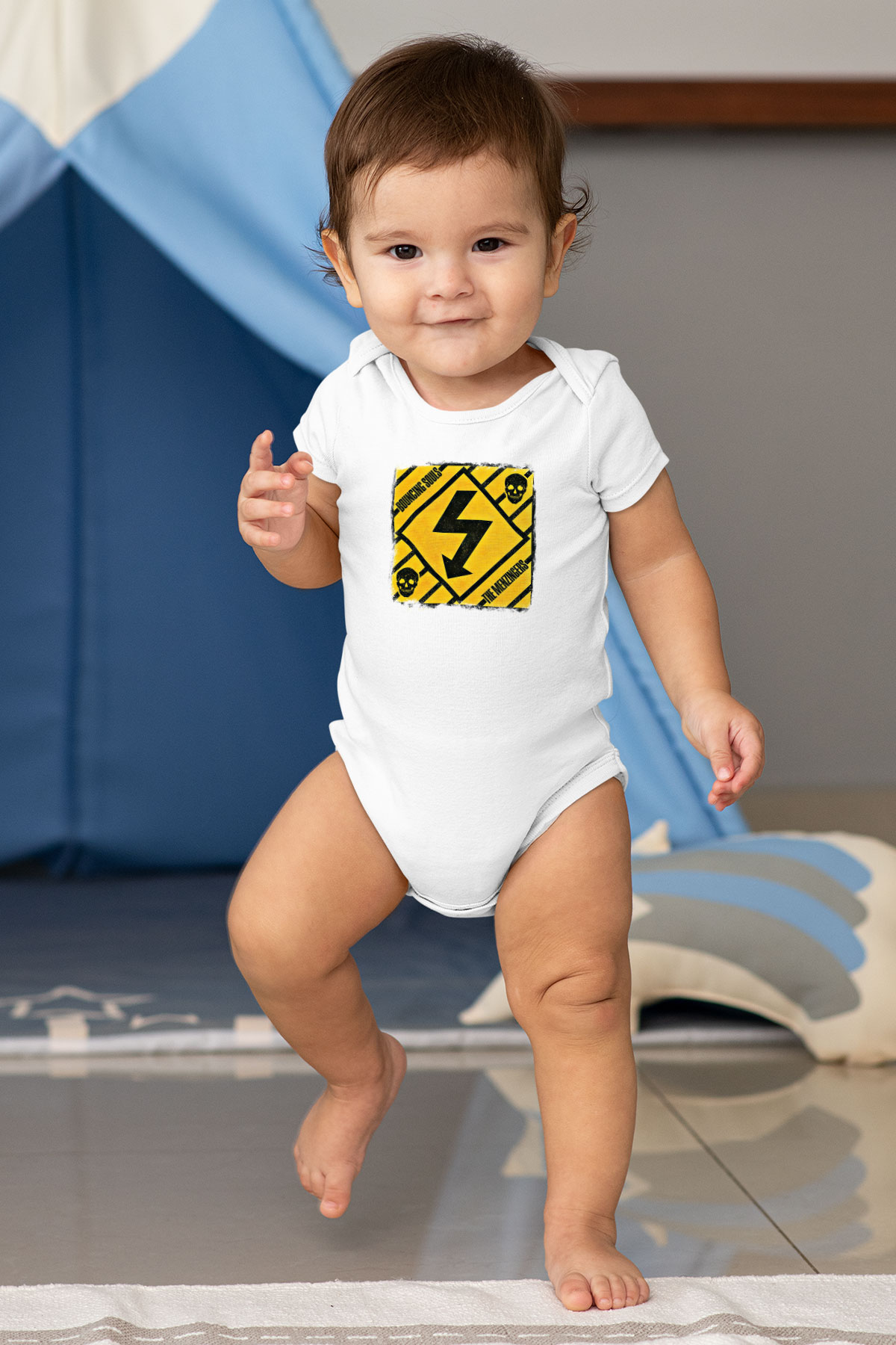 Bouncing Souls Baskılı Unisex Beyaz Bebek Body - Zıbın