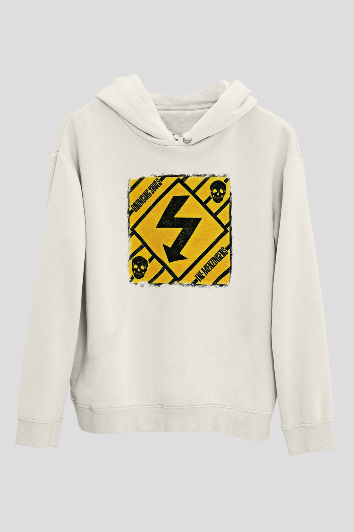 Bouncing Souls Baskılı Unisex Beyaz Hoodie