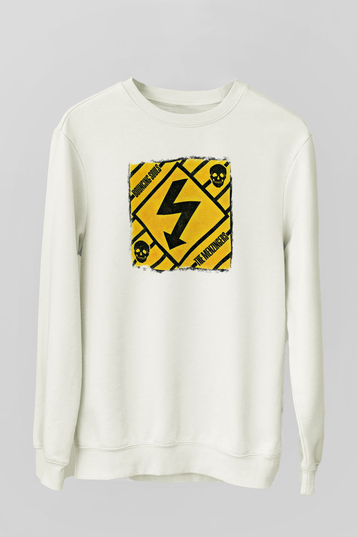 Bouncing Souls Baskılı Unisex Beyaz Sweatshirt