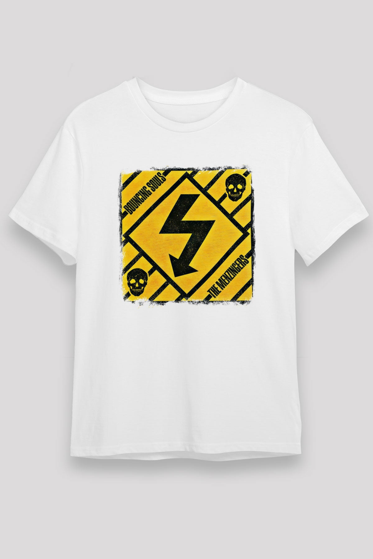 Bouncing Souls Baskılı Unisex Beyaz Tişört