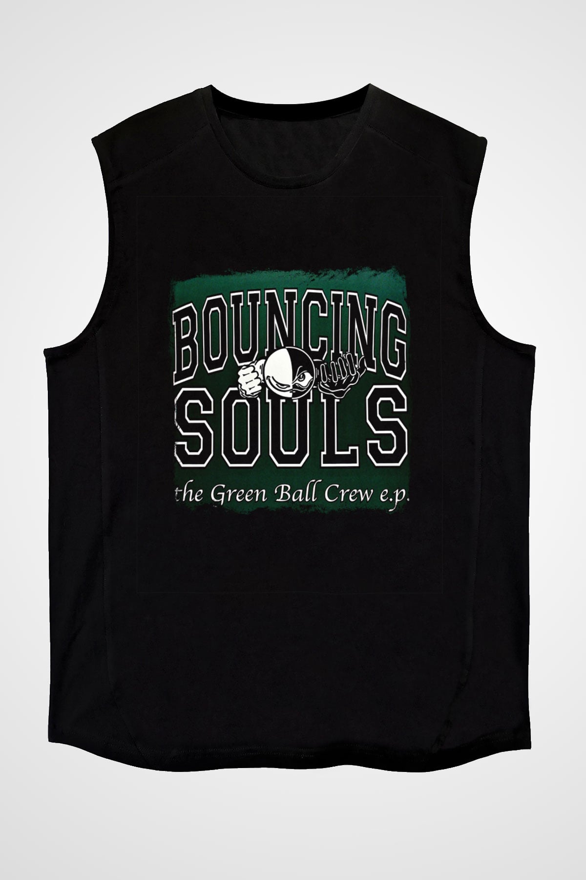 Bouncing Souls Baskılı Unisex Siyah Kolsuz Tişört