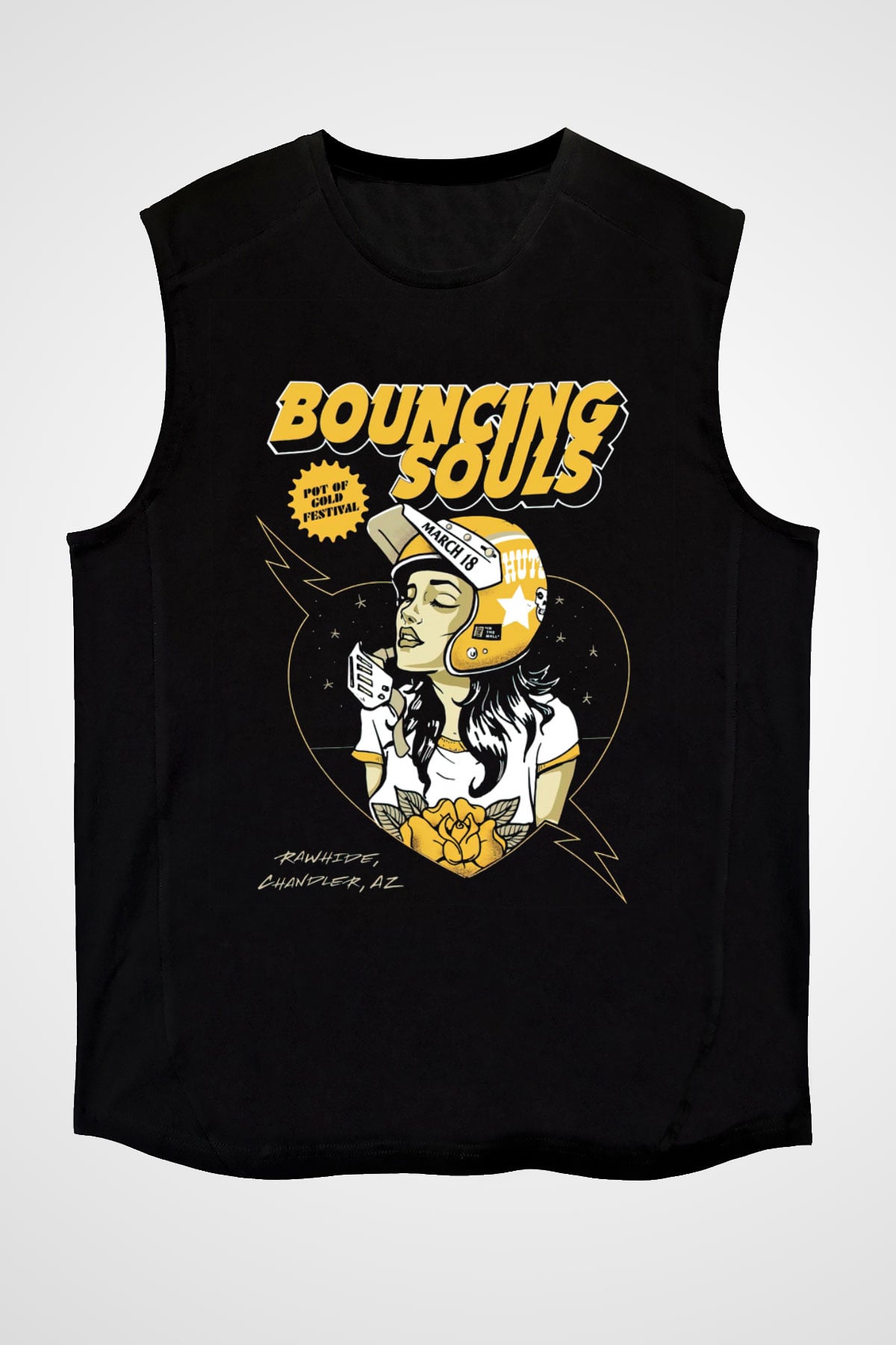 Bouncing Souls Siyah Unisex Kolsuz Tişört