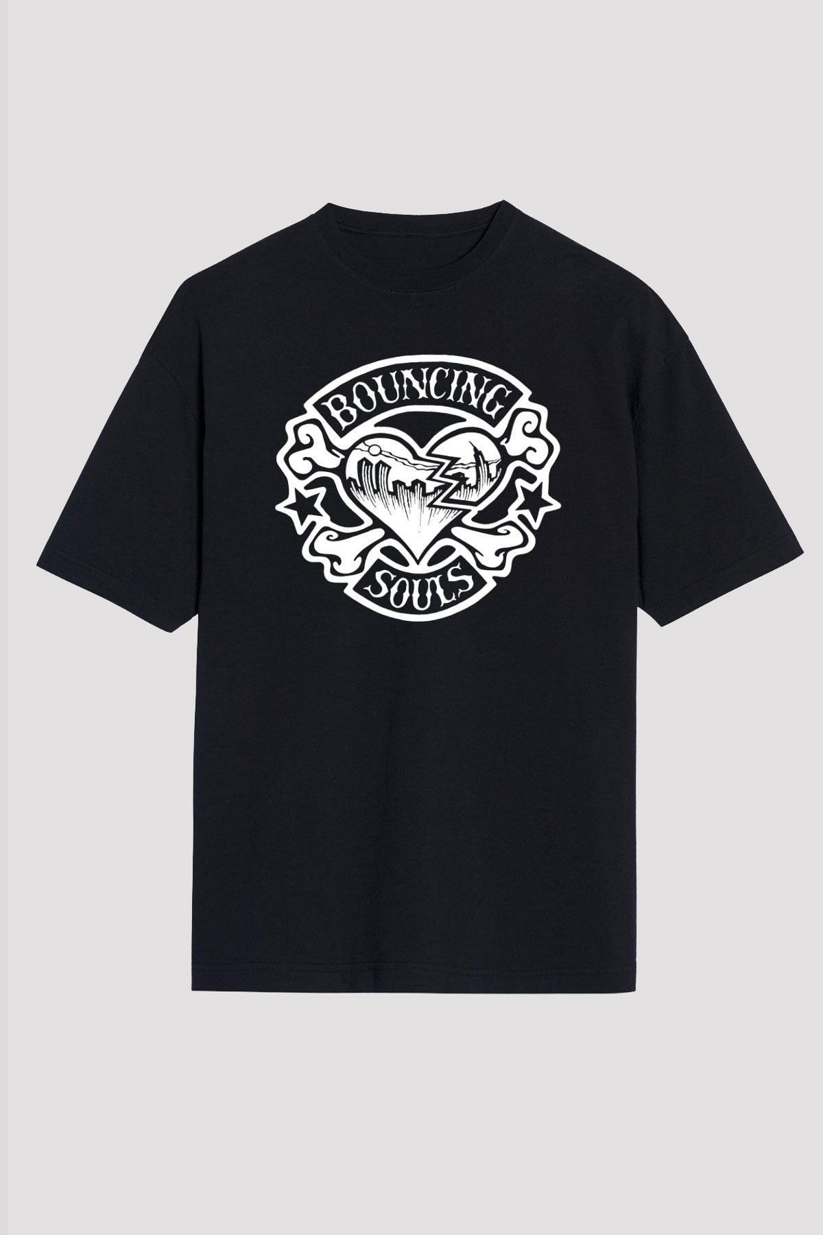 Bouncing Souls Siyah Unisex Oversize Tişört T-Shirt
