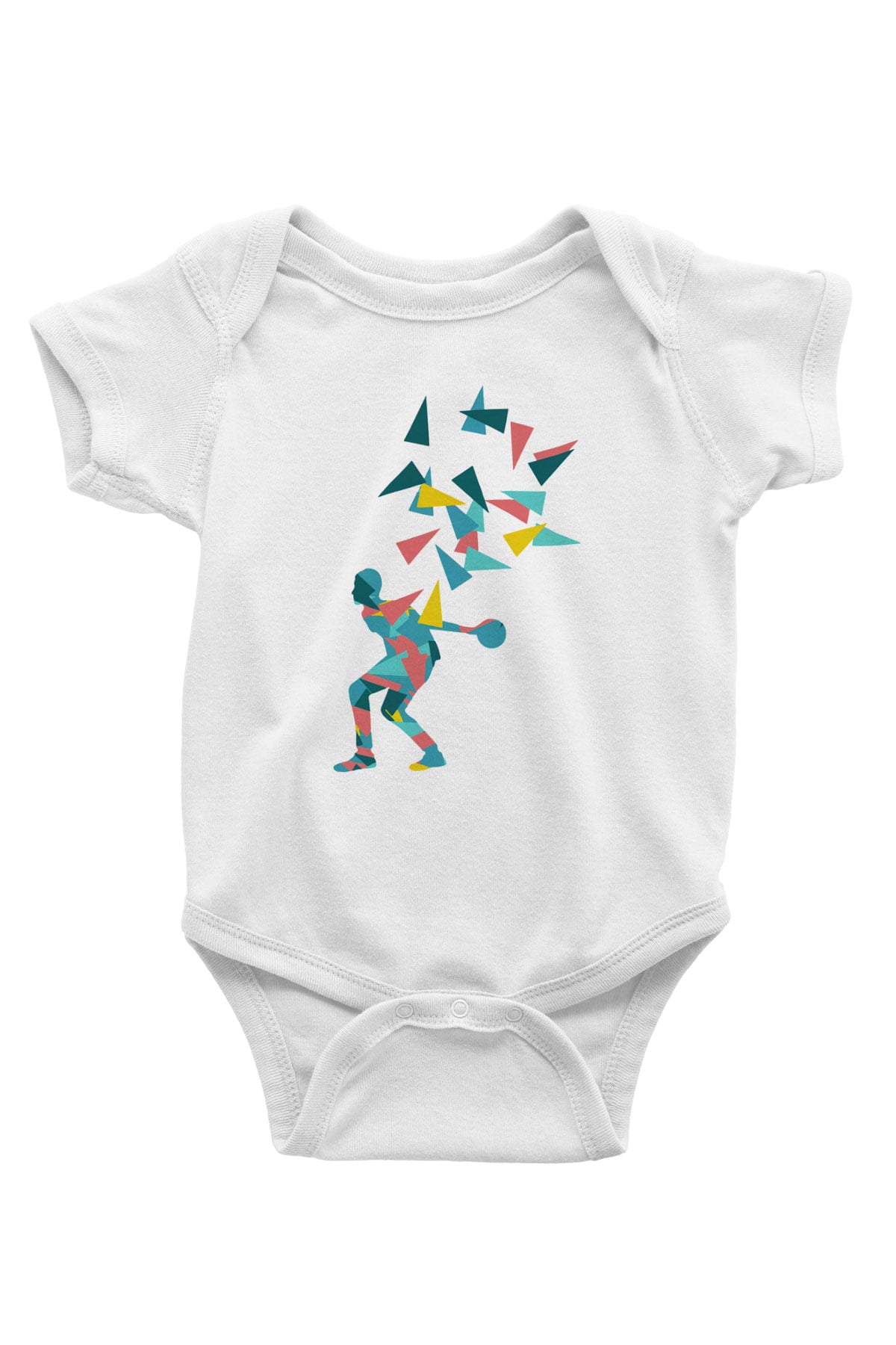 Bovling Baskılı Beyaz Unisex Bebek Body - Zıbın