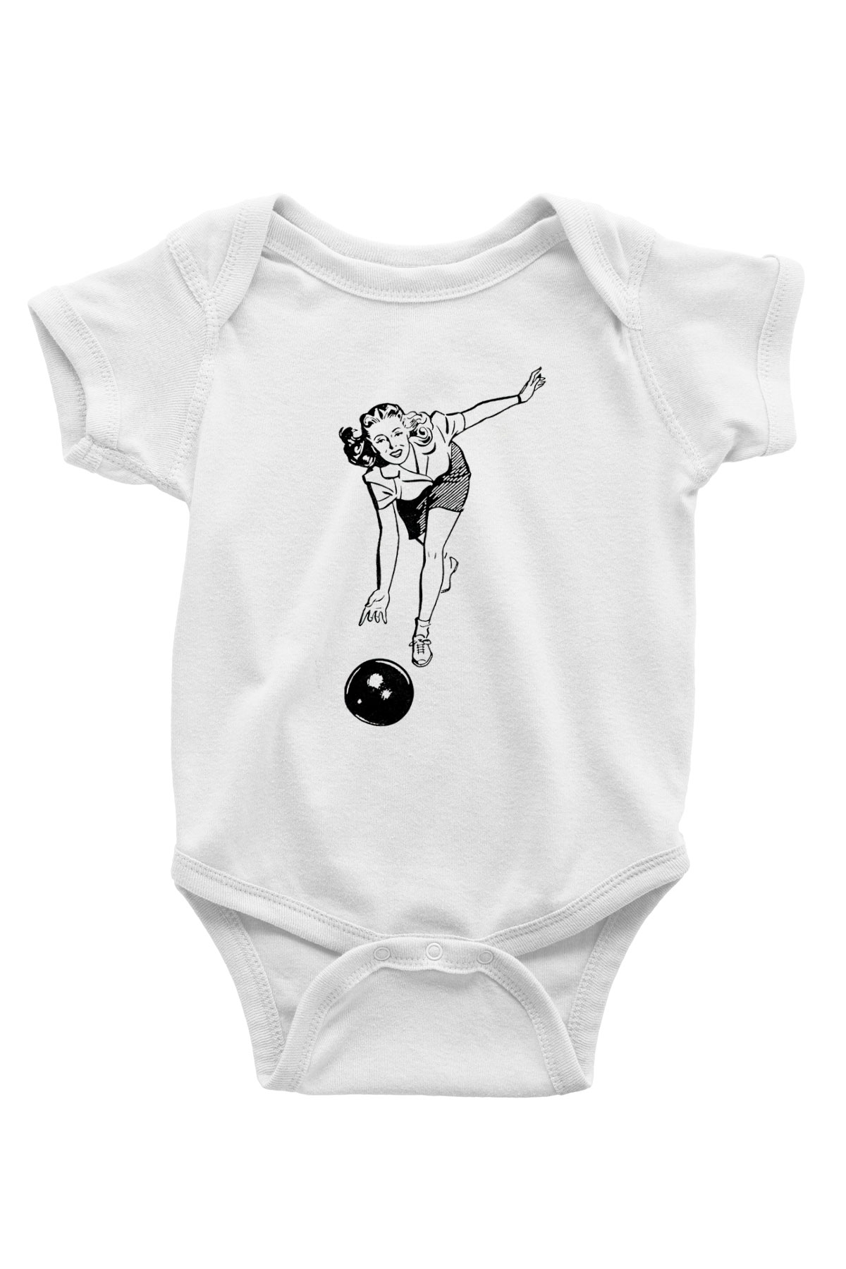Bovling Beyaz Bebek Body - Zıbın