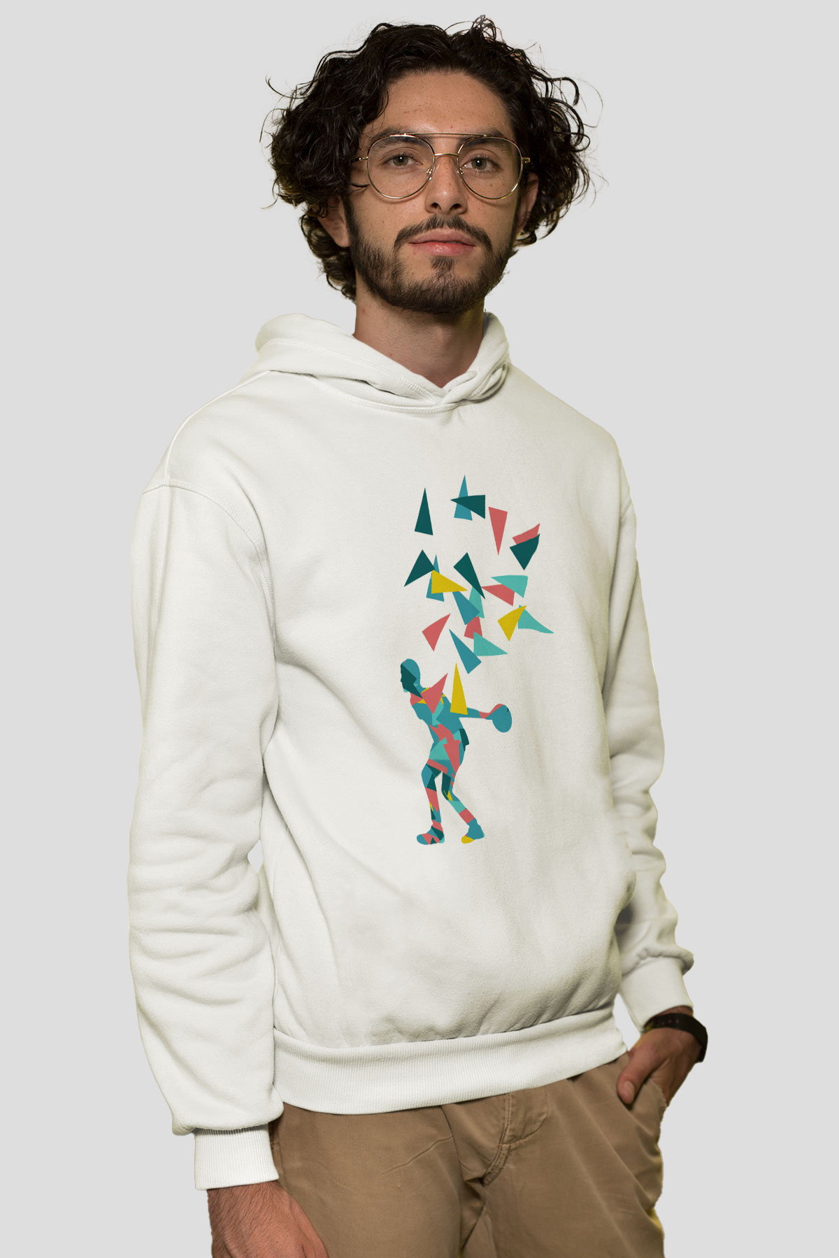 Bovling Beyaz Unisex Hoodie